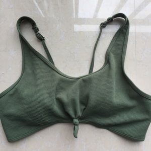 Greer Green Ribbed Bikini Top